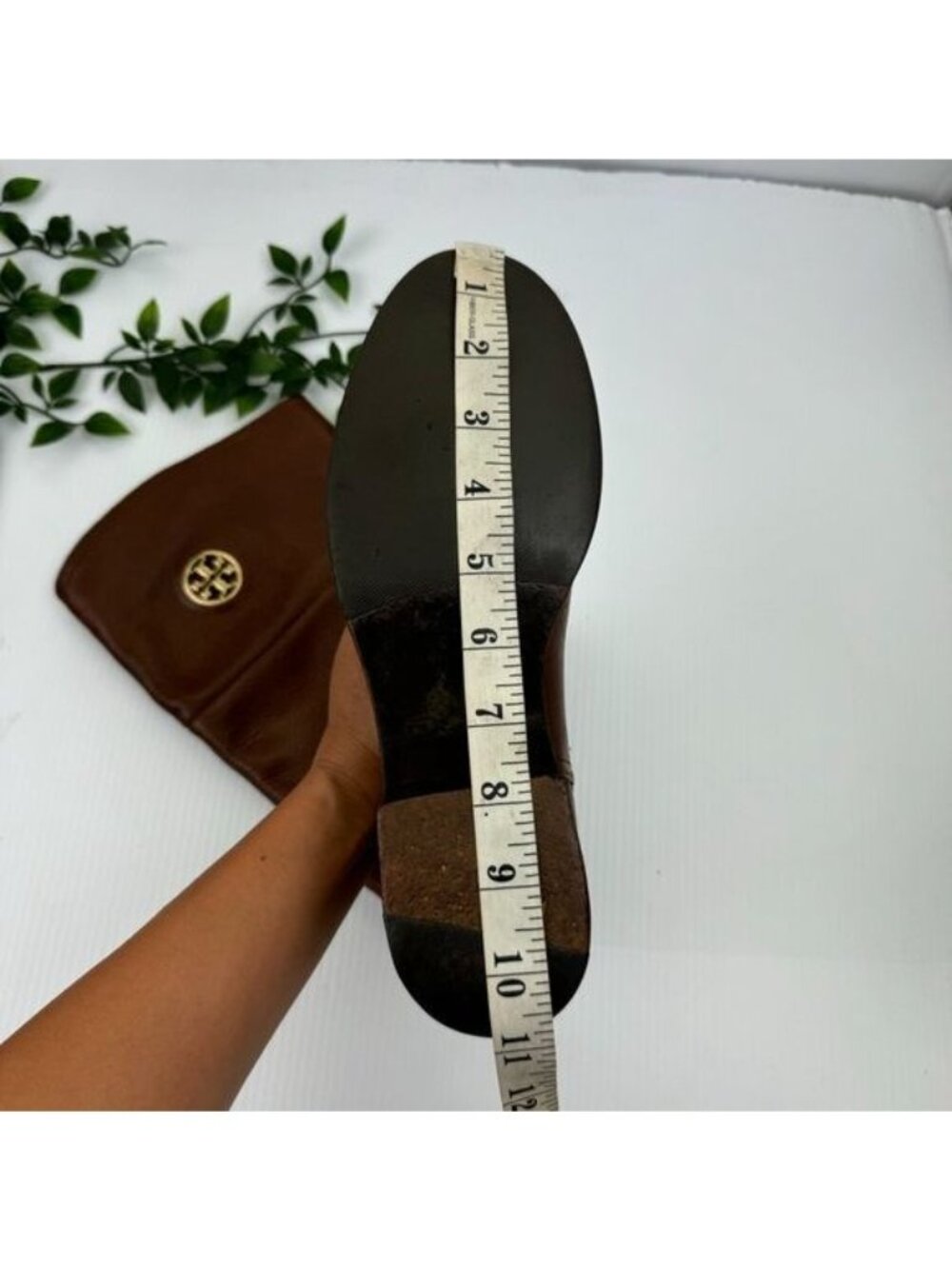 Tory Burch Knee High Junction Leather Riding Boots Brown 8.5 - Picture 13 of 15